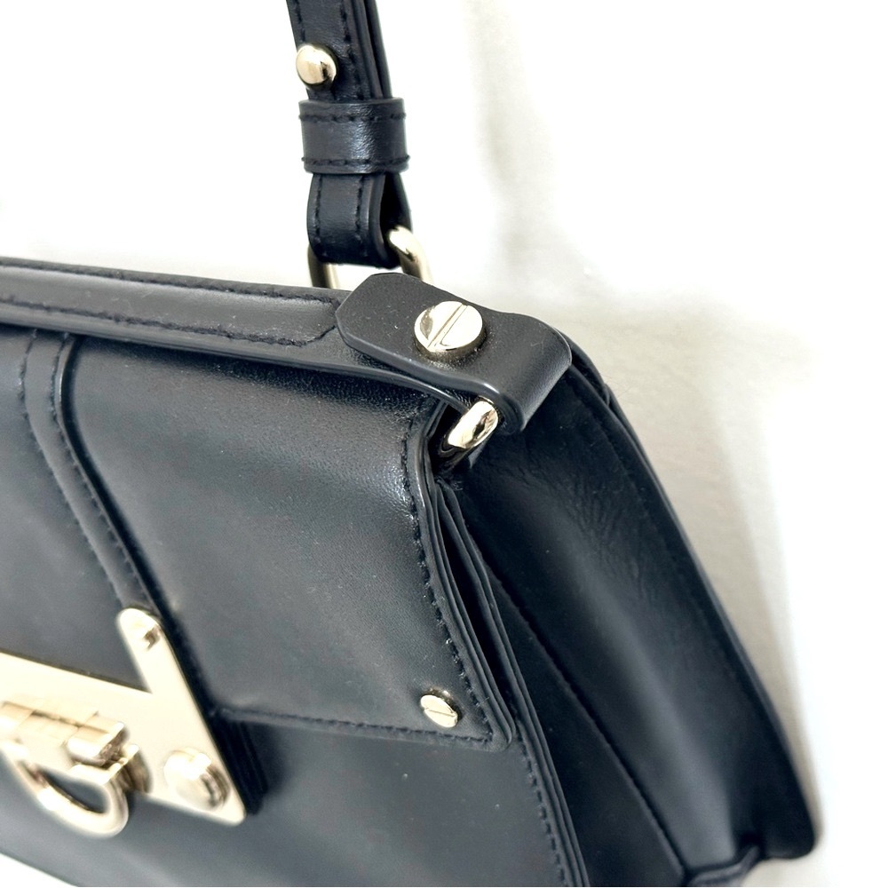 Milly ‘Bryant’ Leather Crossbody Bag in Black with Silver Hardware - Picture 6 of 16